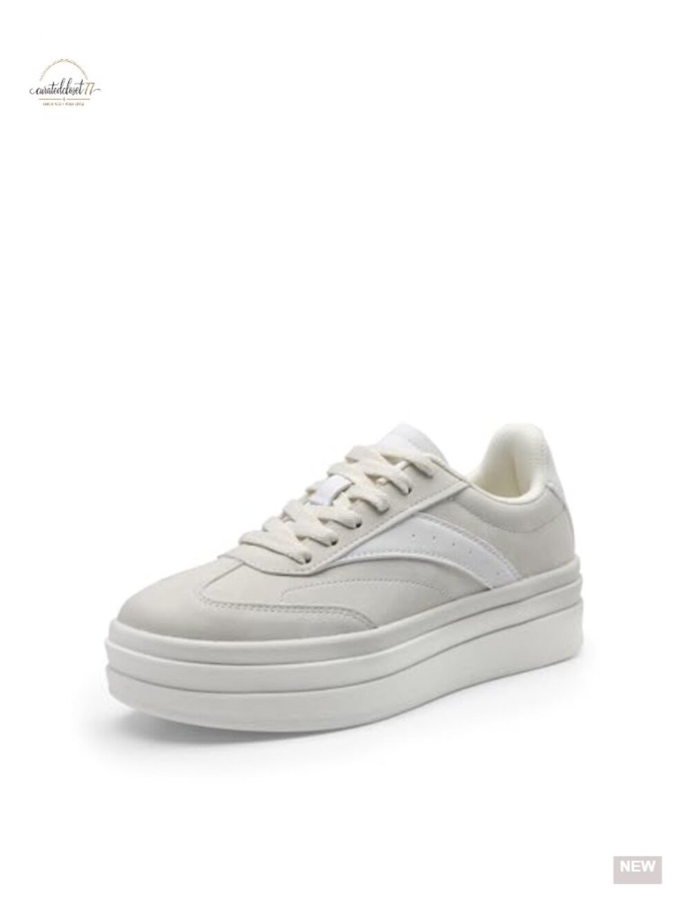 Women's Platform Sneakers Lace-Up Vegan Leather Faux Suede Comfort Walking